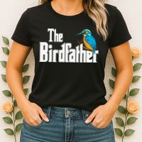 The Birdfather Bird Watching Funny Meme Birder Daddy Womens T-Shirt