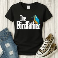The Birdfather Bird Watching Funny Meme Birder Daddy Womens T-Shirt