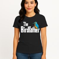 The Birdfather Bird Watching Funny Meme Birder Daddy Womens T-Shirt