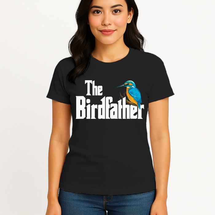 The Birdfather Bird Watching Funny Meme Birder Daddy Womens T-Shirt