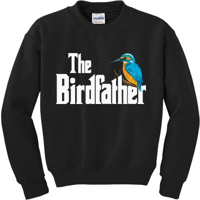 The Birdfather Bird Watching Funny Meme Birder Daddy Kids Sweatshirt