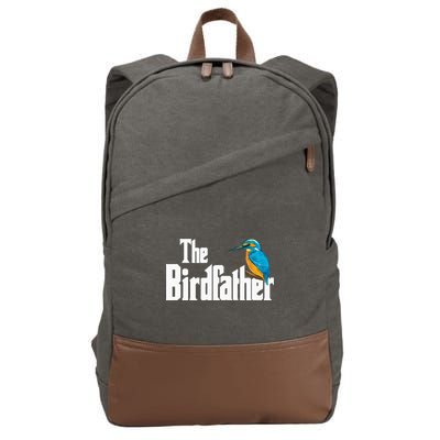The Birdfather Bird Watching Funny Meme Birder Daddy Cotton Canvas Backpack