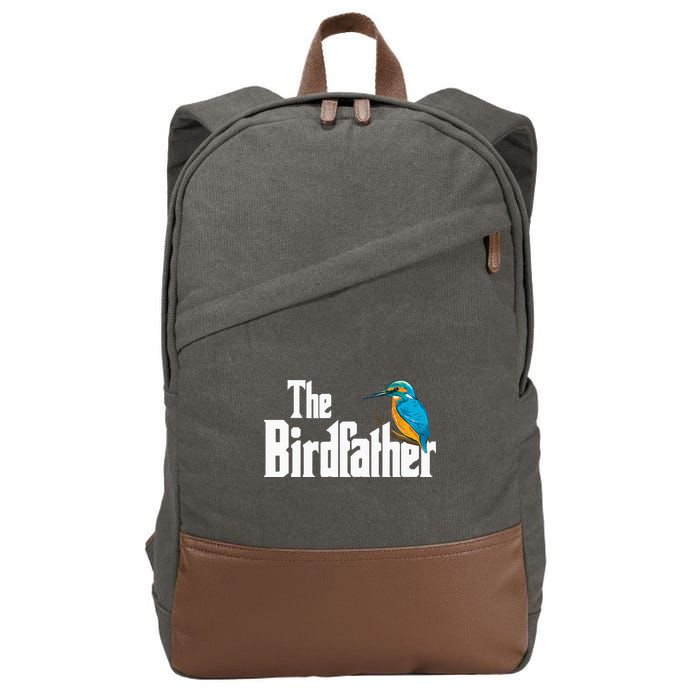 The Birdfather Bird Watching Funny Meme Birder Daddy Cotton Canvas Backpack
