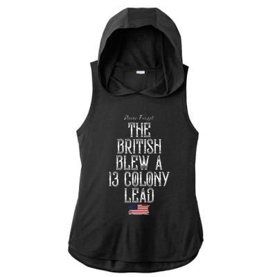 The British Blew A 13 Colony Lead Ladies PosiCharge Tri-Blend Wicking Draft Hoodie Tank