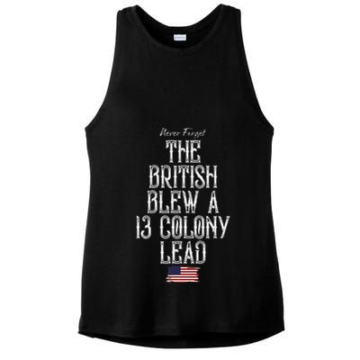 The British Blew A 13 Colony Lead Ladies PosiCharge Tri-Blend Wicking Tank