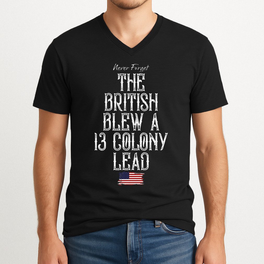 The British Blew A 13 Colony Lead V-Neck T-Shirt