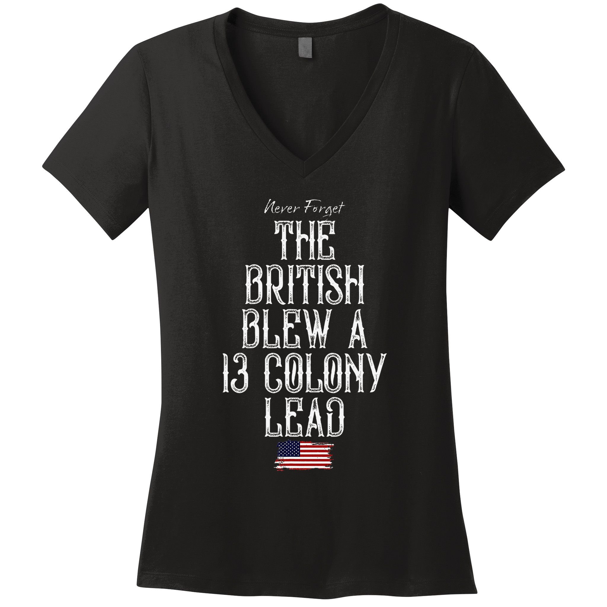 The British Blew A 13 Colony Lead Women's V-Neck T-Shirt
