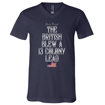 The British Blew A 13 Colony Lead V-Neck T-Shirt