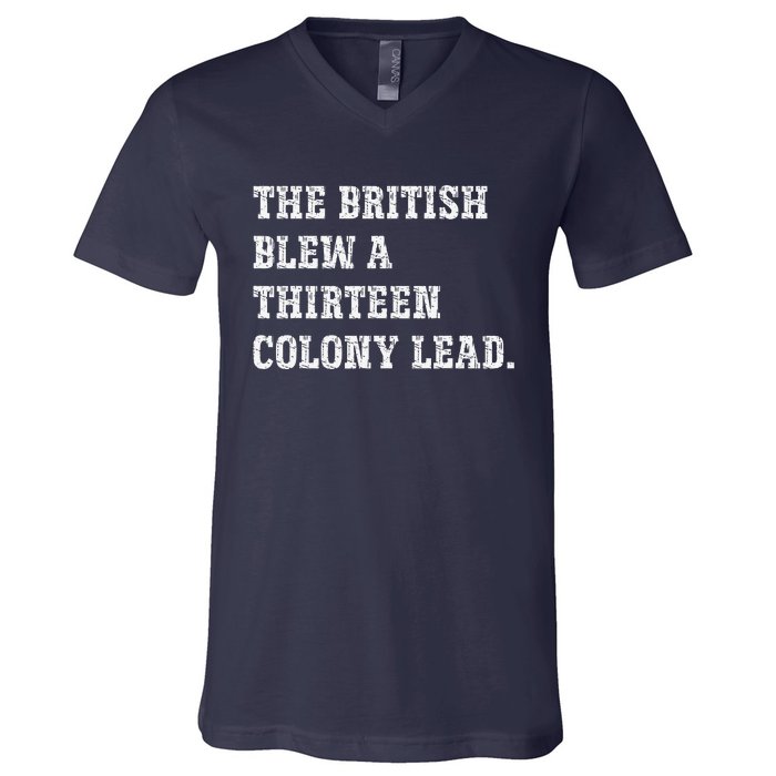 The British Blew A 13 Colony Lead Funny Philadelphia V-Neck T-Shirt