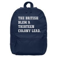 The British Blew A 13 Colony Lead Funny Philadelphia 16 in Basic Backpack