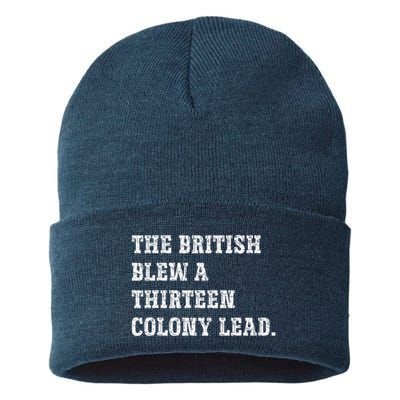 The British Blew A 13 Colony Lead Funny Philadelphia Sustainable Knit Beanie