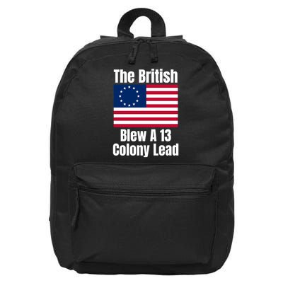 The British Blew A 13 Colony Lead Betsy Ross Flag 16 in Basic Backpack