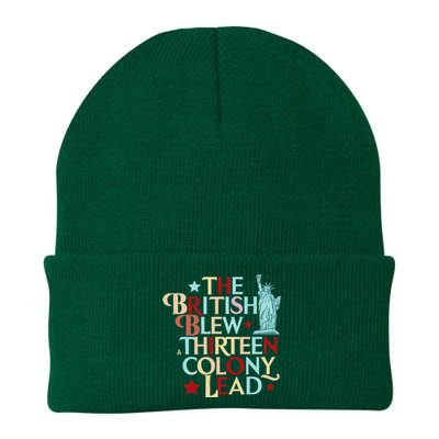 The British Blew A Thirteen Colony Lead Funny 4th Of July Knit Cap Winter Beanie