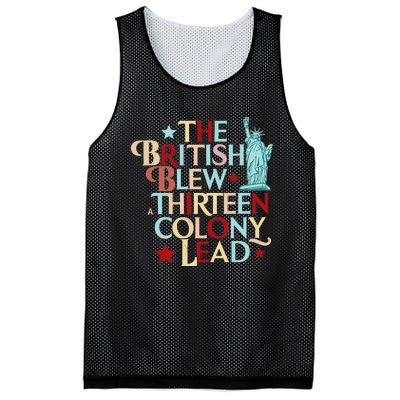 The British Blew A Thirteen Colony Lead Funny 4th Of July Mesh Reversible Basketball Jersey Tank