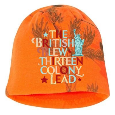 The British Blew A Thirteen Colony Lead Funny 4th Of July Kati - Camo Knit Beanie