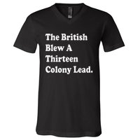 The British Blew A Thirteen Colony Lead Red Philadelphia V-Neck T-Shirt