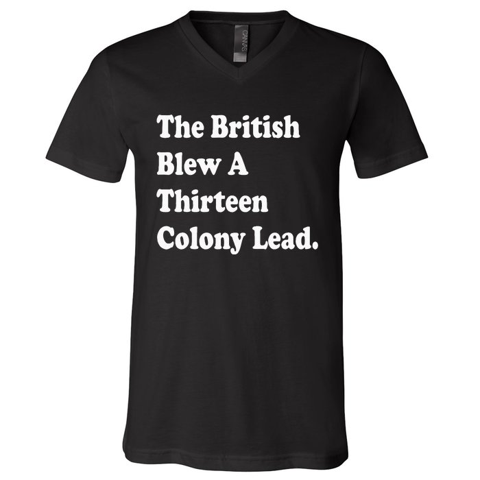 The British Blew A Thirteen Colony Lead Red Philadelphia V-Neck T-Shirt