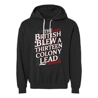 The British Blew A Thirteen Colony Lead Usa American Flag Garment-Dyed Fleece Hoodie