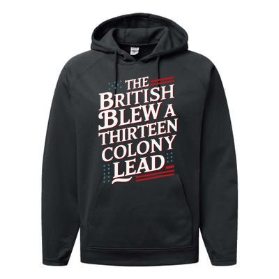 The British Blew A Thirteen Colony Lead Usa American Flag Performance Fleece Hoodie