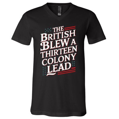 The British Blew A Thirteen Colony Lead Usa American Flag V-Neck T-Shirt