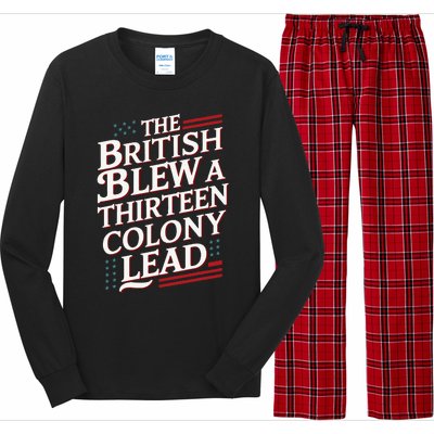 The British Blew A Thirteen Colony Lead Usa American Flag Long Sleeve Pajama Set