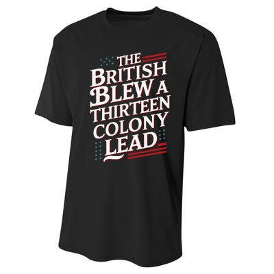 The British Blew A Thirteen Colony Lead Usa American Flag Performance Sprint T-Shirt