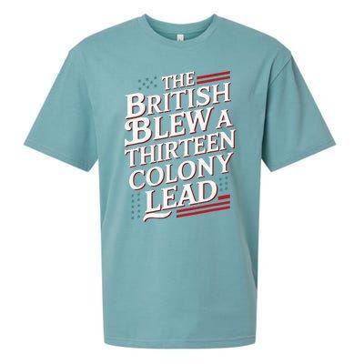 The British Blew A Thirteen Colony Lead Usa American Flag Sueded Cloud Jersey T-Shirt