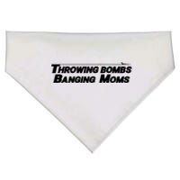 Throwing Bombs Banging Moms Funny Football USA-Made Doggie Bandana