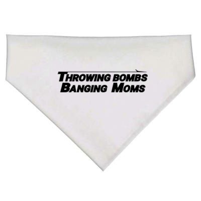 Throwing Bombs Banging Moms Funny Football USA-Made Doggie Bandana