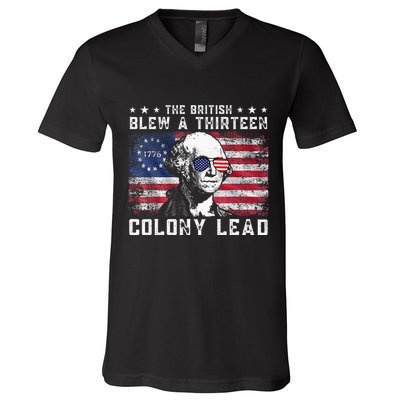 The British Blew A Thirteen Colony Lead V-Neck T-Shirt