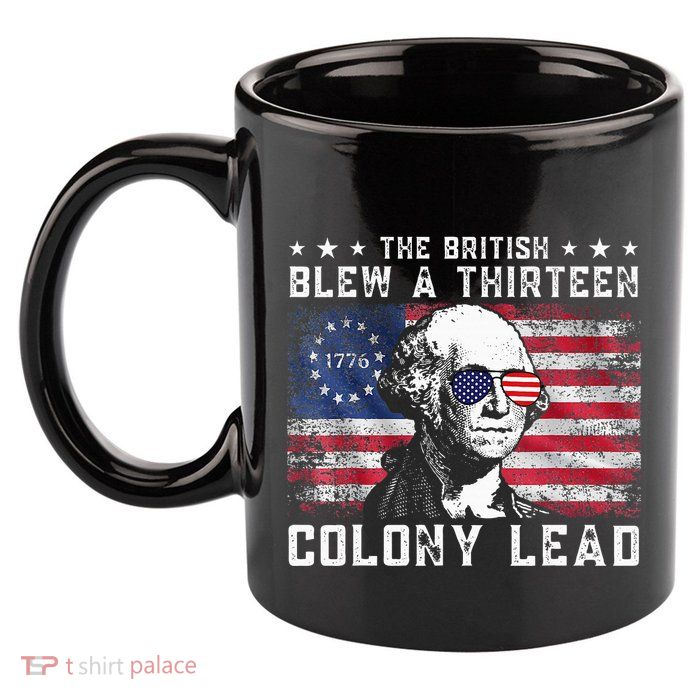 The British Blew A Thirteen Colony Lead 11oz C Handle Ceramic Mug