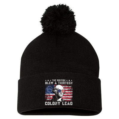 The British Blew A Thirteen Colony Lead Pom Pom 12in Knit Beanie