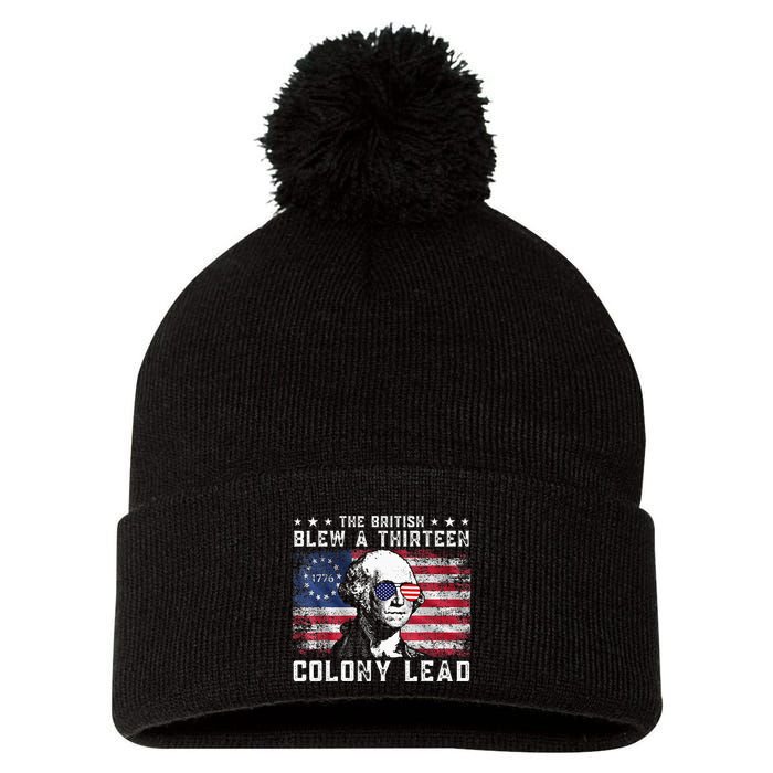 The British Blew A Thirteen Colony Lead Pom Pom 12in Knit Beanie