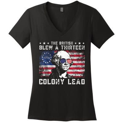 The British Blew A Thirteen Colony Lead Women's V-Neck T-Shirt