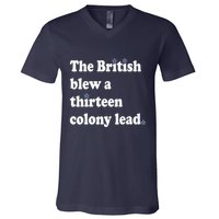 The British Blew A Thirteen Colony Lead V-Neck T-Shirt