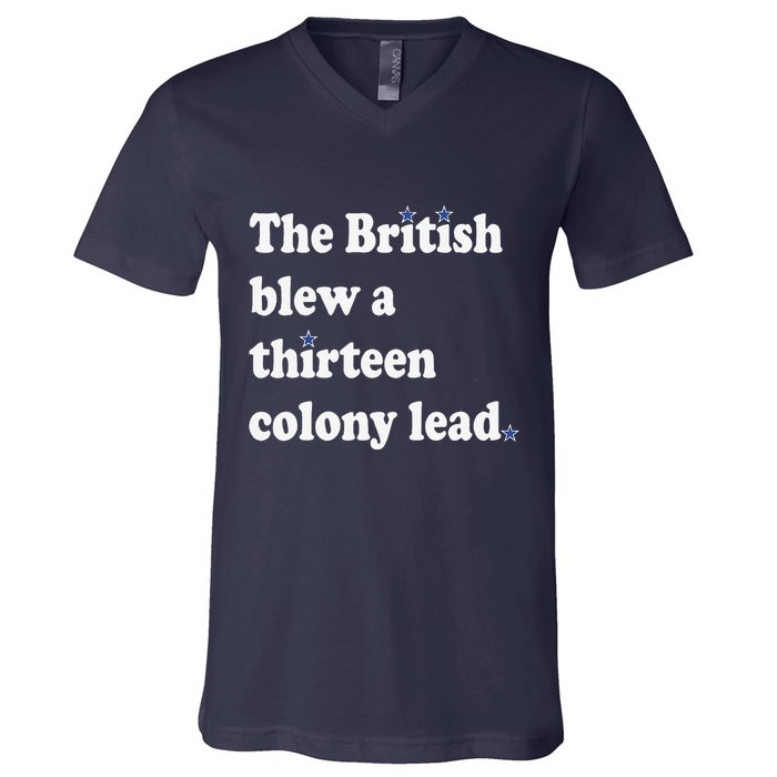 The British Blew A Thirteen Colony Lead V-Neck T-Shirt