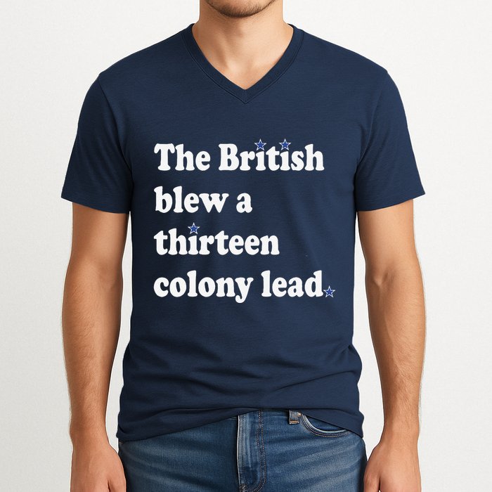 The British Blew A Thirteen Colony Lead V-Neck T-Shirt