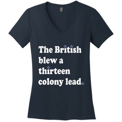 The British Blew A Thirteen Colony Lead Women's V-Neck T-Shirt