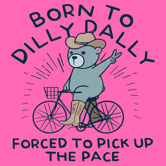 Teddy Bear Born To Dilly Dally Forced To Pick Up The Pace Stripe Pom Pom Beanie