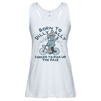 Teddy Bear Born To Dilly Dally Forced To Pick Up The Pace Ladies Essential Flowy Tank