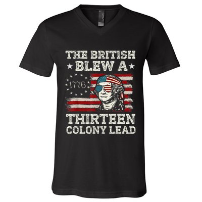 The British Blew A 13 Colony Lead Funny V-Neck T-Shirt