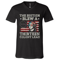 The British Blew A 13 Colony Lead Funny V-Neck T-Shirt