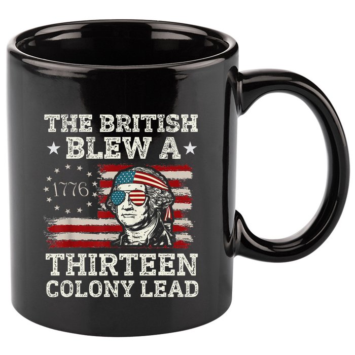 The British Blew A 13 Colony Lead Funny 11oz C Handle Ceramic Mug