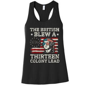 The British Blew A 13 Colony Lead Funny Women's Racerback Tank