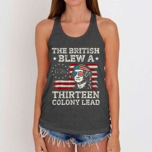 The British Blew A 13 Colony Lead Funny Women's Knotted Racerback Tank