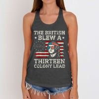 The British Blew A 13 Colony Lead Funny Women's Knotted Racerback Tank