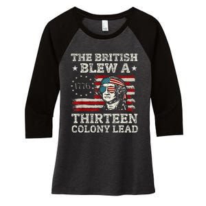 The British Blew A 13 Colony Lead Funny Women's Tri-Blend 3/4-Sleeve Raglan Shirt