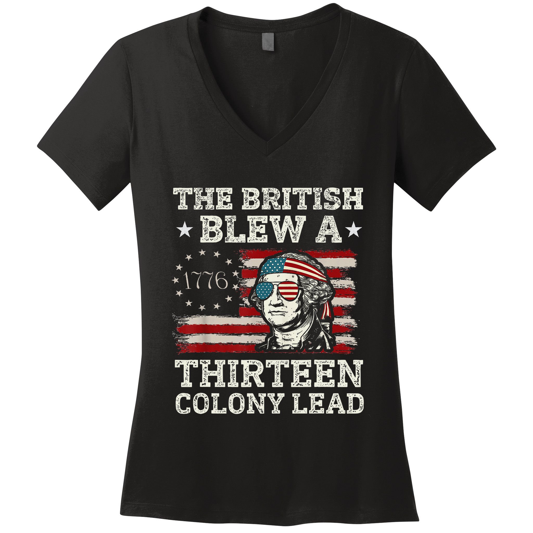 The British Blew A 13 Colony Lead Funny Women's V-Neck T-Shirt