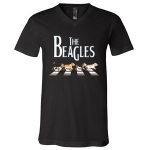 The Beagles Beagle Dog Funny For Beagle Lovers V-Neck T-Shirt