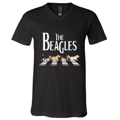 The Beagles Beagle Dog Funny For Beagle Lovers V-Neck T-Shirt